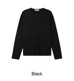 Tove Waffle Henley Neck Long Sleeve Tee