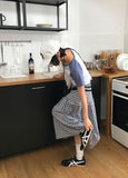 EMBO CHECK LONG SKIRT