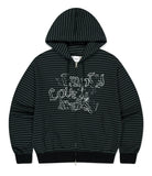 EMPTY STRIPE ZIP UP HOODIE