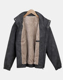 Peoen High Neck Fur Suede Jacket