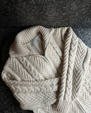 Rope high neck cable zip-up knit
