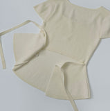 Back Ribbon Point Cut Waist Narrow Summer Knit