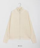 [unisex] Linve two-way high neck knit zip-up cardigan