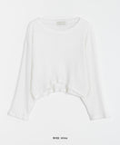 Pojo Wrinkle Crop See-through Long Sleeve Tee