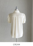 [Tie set] Sell See-through Collar Short Sleeve Blouse