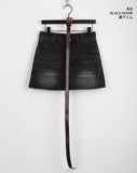 [belt set] Jerick vintage washing denim mini skirt