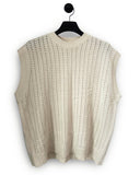 Unisex Punching Detail Round Knit Vest