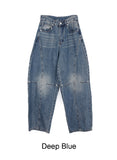 Rosa Balloon Washing Cut Denim Pants