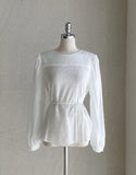 [Strap set] Glory Wrinkle Round Blouse