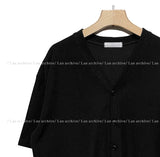 Solid V-neck half cardigan
