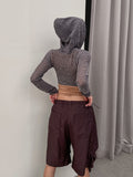 Elle see-through cropped hoodie