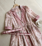 [Belt set] Ejuang Collar Puff Flare One Piece