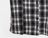 Devon V-neck Check Frill Blouse