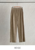 Anvel Belloa Corduroy Pintuck Wide Pants