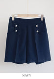 Cornell Summer Tweed Button Short Pants