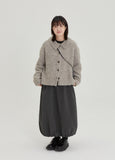 [BAONHAUS] Poriri Boucle Collar Bokashi Wool Cardigan