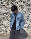 Biker Washed Denim Jacket