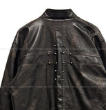 Carter Cross Rivet Vintage Leather Jacket