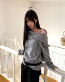 Haun Off-Shoulder Hood Sweatshirt