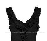 Rieti lace diagonal button crop sleeveless