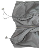 Shirring Zip Sleeveless Dress