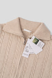 Baguette two-way cable knitwear zip-up