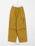 [unisex] LC banding brushed cargo parachute pants