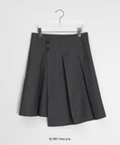 Oheni Layered Pleated Wrap Midi Skirt