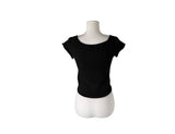 Cosy U-Neck Layered Cap Sleeve Wool Short Sleeve Knit