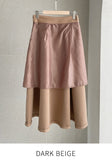 Cashew Nut Pin-Tuck Flared Long Skirt