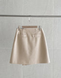 Albina Wool Button Mini Skirt