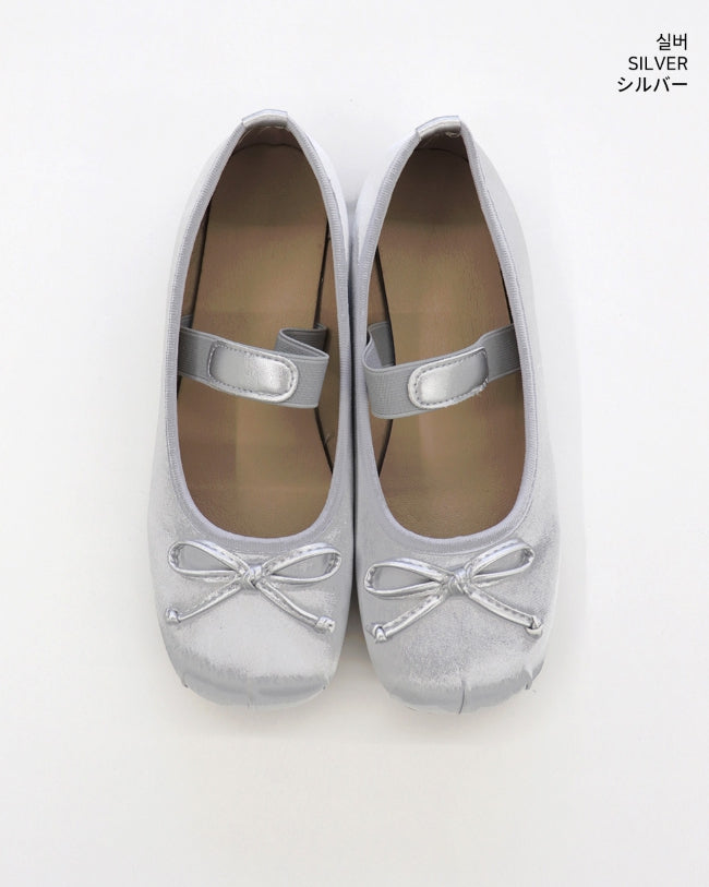 【WONDER WONDER】Sharon balletcore ribbon satin flat shoes WONDER WONDER (ワンダーワンダー) - シャロンバレエコアリボン