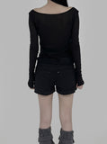 Basic Boat Neck See-Through Tee