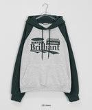 Hekoni ribbed color matching brushed hoodie