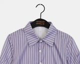 Two-Win Stripe Slim Fit Cropped Short-Sleeved Shirt