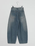 Dinte Stud Washing Balloon Wide Denim Pants