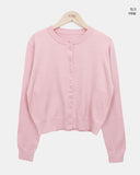 Rodun Button Point Round Neck Knit Cardigan