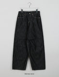 Seika raw denim balloon parachute wide pants