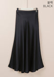 Mud Satin Flare Skirt
