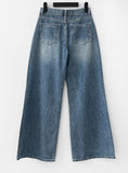 Tesher wide damage denim