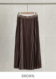 Roca Suede Pleated Banding Skirt