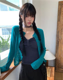 Penzo Ribbed Round Long Sleeve Cardigan