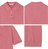 Pad Pigment Collar Knit Short Sleeve