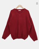 Noez V-Neck Lambs Wool Loose Fit Knit