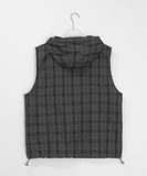[unisex] Loved Summer Check Hooded Vest