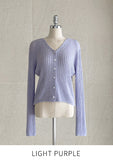 Shueri V-neck Rib Knit Cardigan