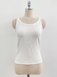 Luyou Basic Ribbed Round Sleeveless