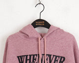 Whatever Brushed Ribbed Boxy Lettering Hood T-Shirt