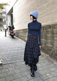 [BELT SET] FLOW PLAID CHECK SKIRT