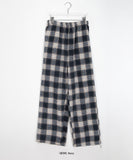 [unisex] Meld banding hairy check string pants